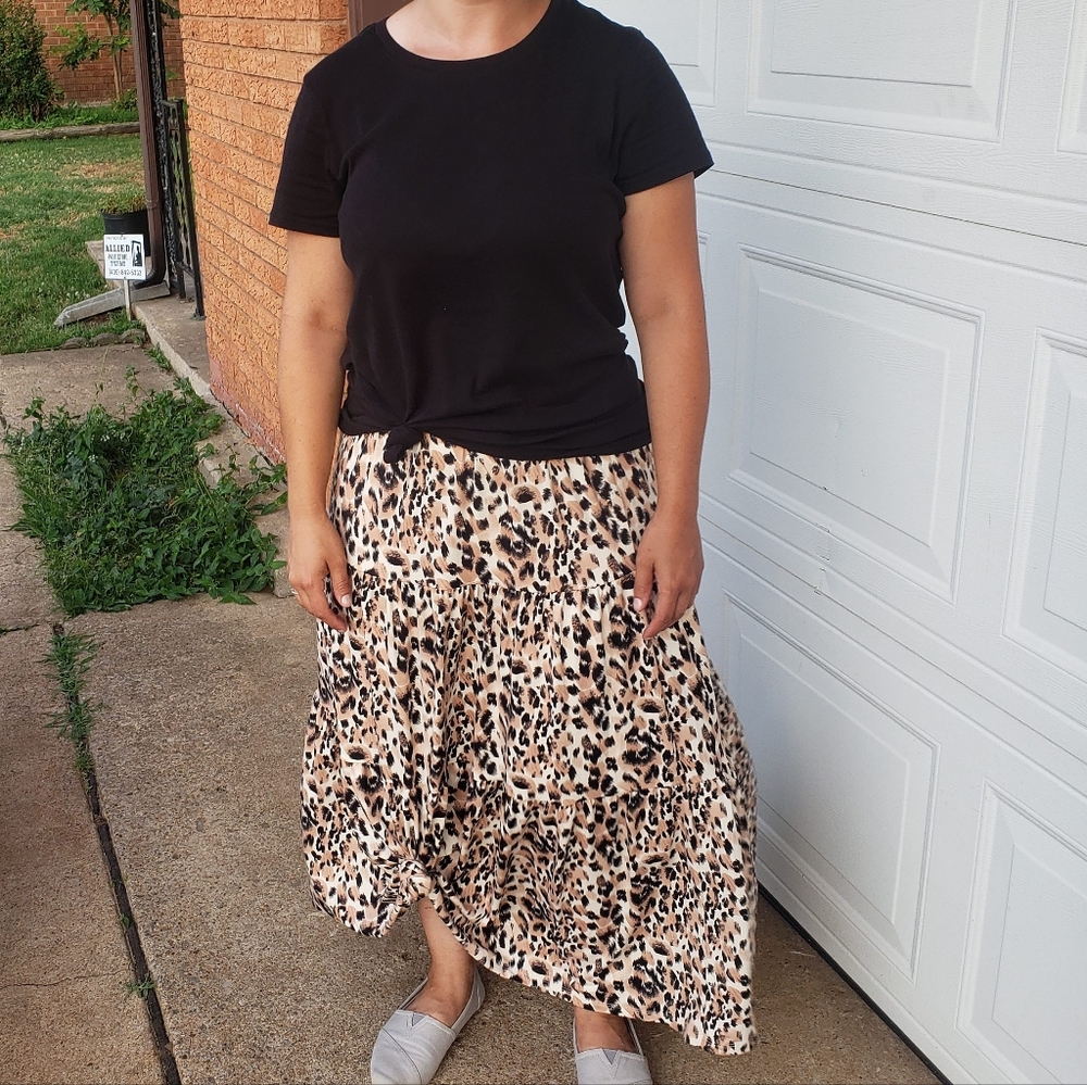 Leopard Print Maxi Skirt